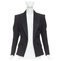 ALEXANDRE VAUTHIER COUTURE SS2021 satin lapel cinched tuxedo jacket