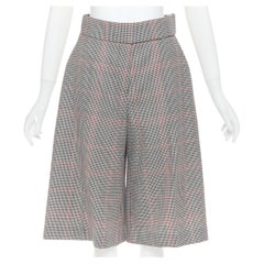 ALEXANDRE VAUTHIER COUTURE SS2021 Runway bermuda à carreaux gris rouge glen