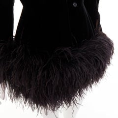 ALEXANDRE VAUTHIER COUTURE SS2022 Runway black velvet feather puff coat dress