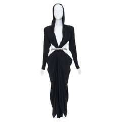 ALEXANDRE VAUTHIER COUTURE SS2023 Runway crystal belted open waist hooded dress
