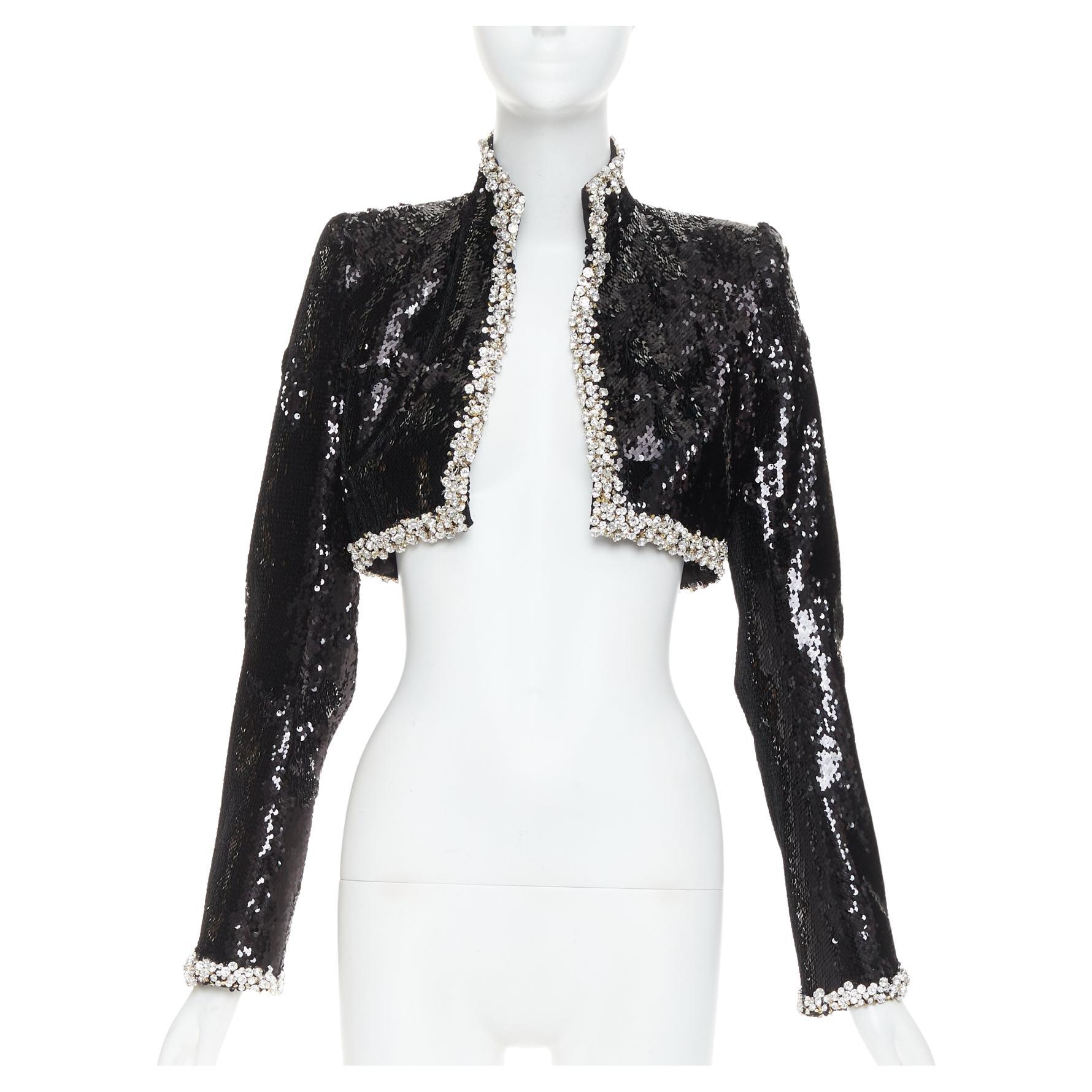 ALEXANDRE VAUTHIER COUTURE SS2025 Laufsteg Jacke mit Strassbesatz in Silber im Angebot