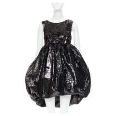 ALEXANDRE VAUTHIER COUTURE SS2025 Runway black sequinned tulle puff bubble dress