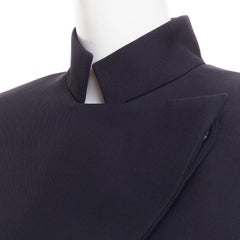 ALEXANDRE VAUTHIER COUTURE SS2025 Laufsteg navy Stehkragen Power officer Blazer