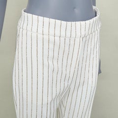 ALEXANDRE VAUTHIER COUTURE wool crystal pinstripe straight leg pants FR36 S