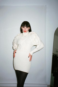 ALEXANDRE VAUTHIER Creme Cable Knit Dress