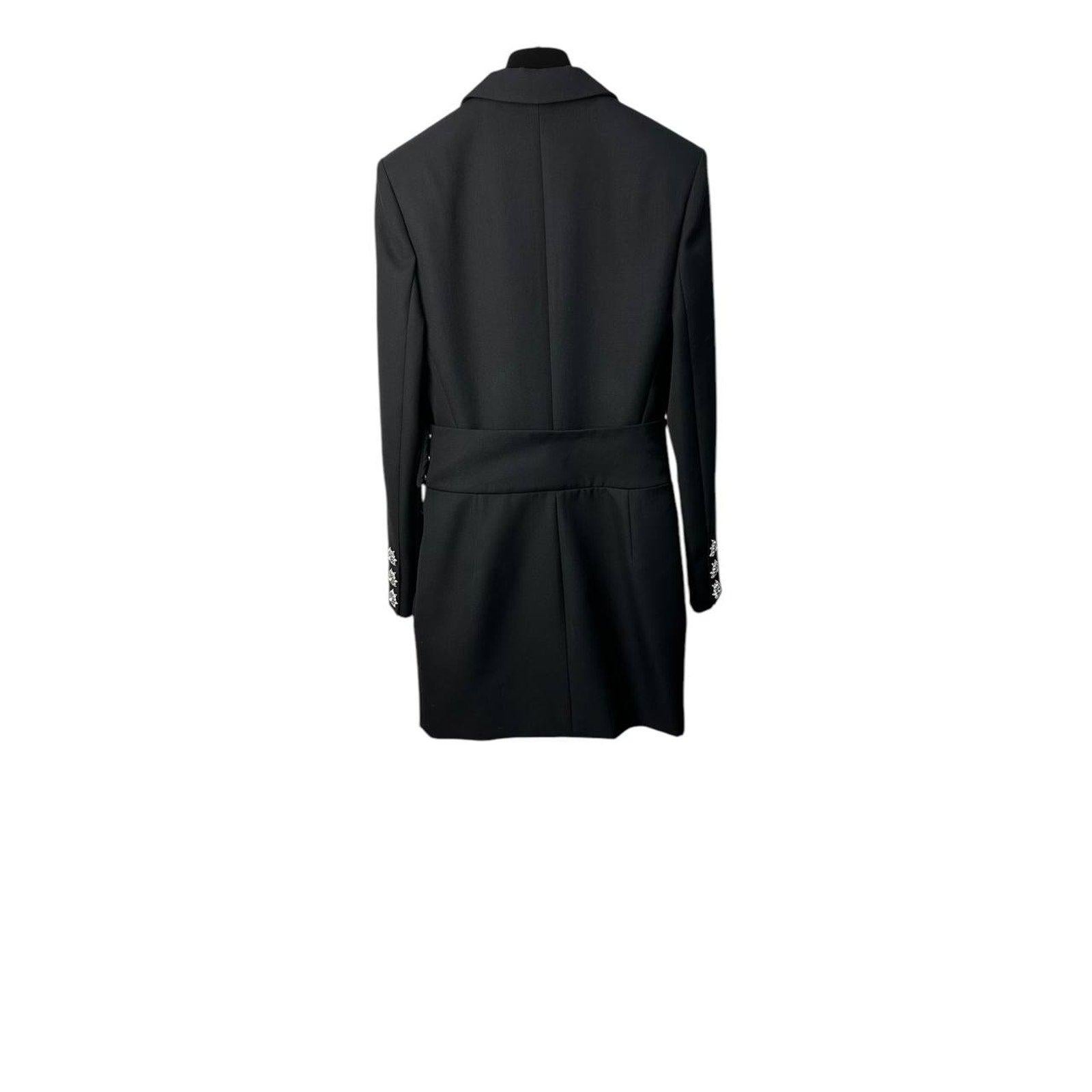 Alexandre Vauthier Crystal verschönert Schwarz Blazer Bress Sz.40 im Angebot 1