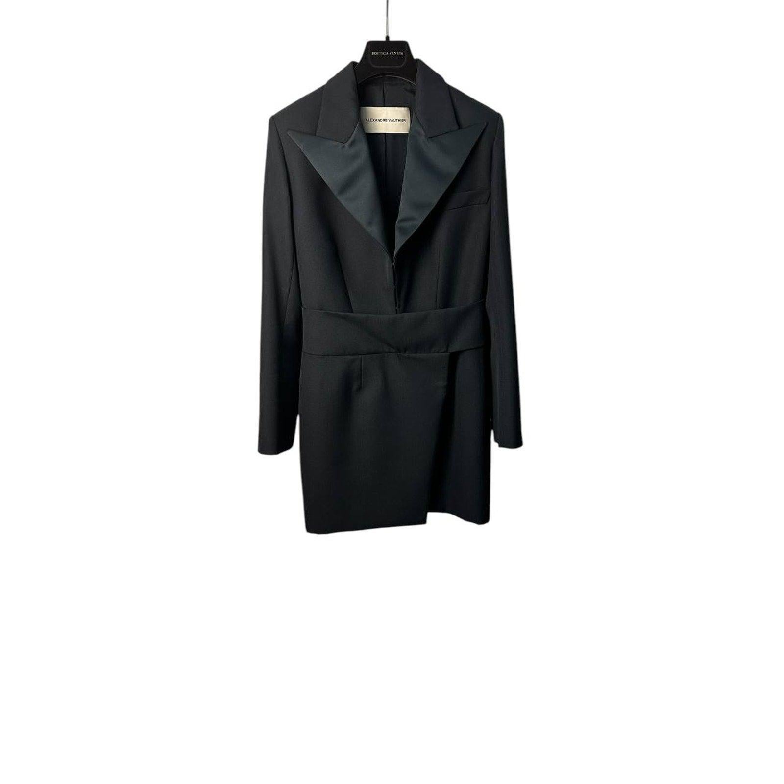 Alexandre Vauthier Crystal verschönert Schwarz Blazer Bress Sz.40 im Angebot 2
