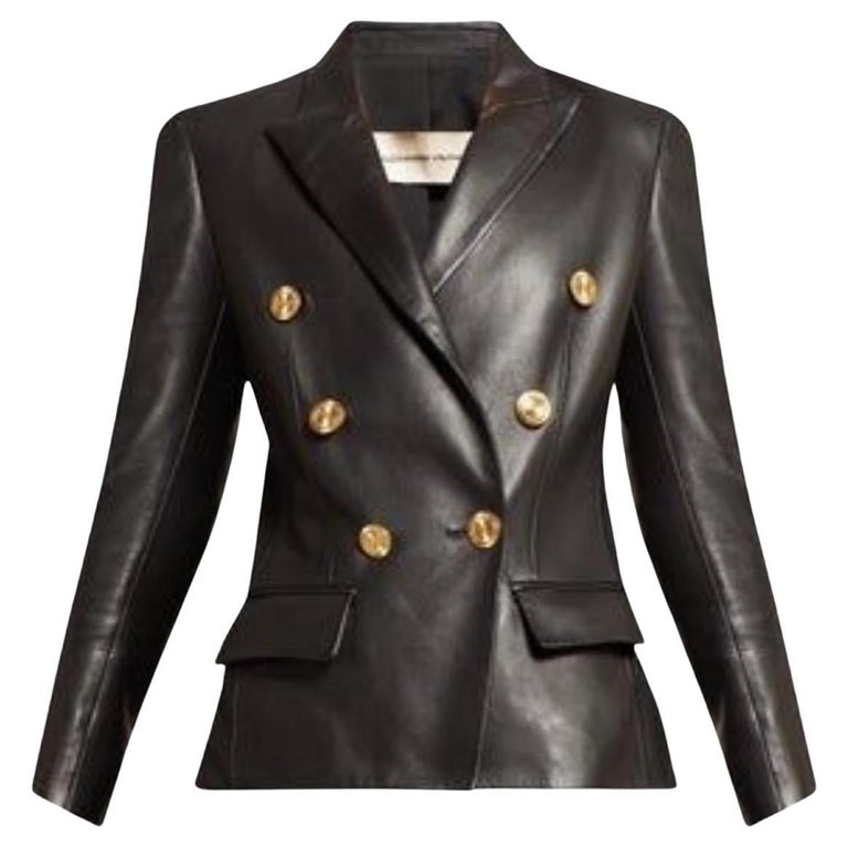Alexandre Vauthier Double-breasted Leather Blazer FR 42 For Sale at 1stDibs