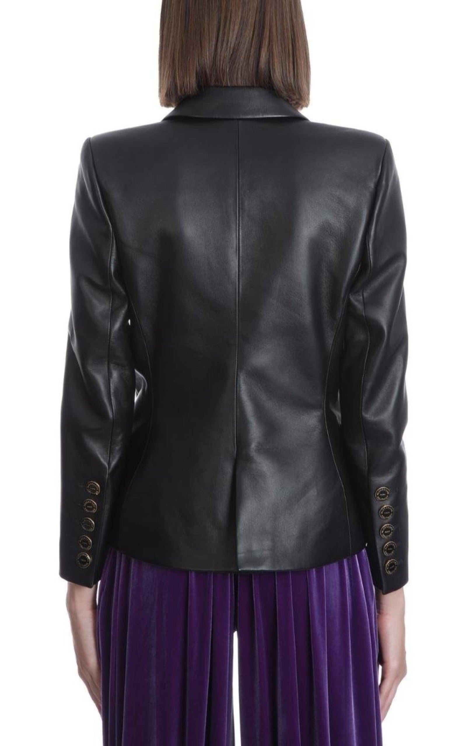 Donna Alexandre Vauthier Blazer doppiopetto in pelle FR42 in vendita