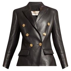 Alexandre Vauthier Blazer en cuir à double boutonnage FR42