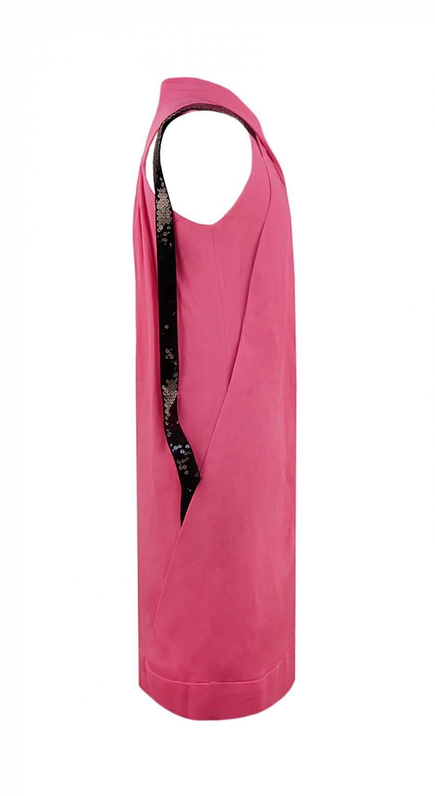 Pink ALEXANDRE VAUTHIER DRAPED V Neck STRETCH SATIN MINI Dress In Bordeaux Size EU 40