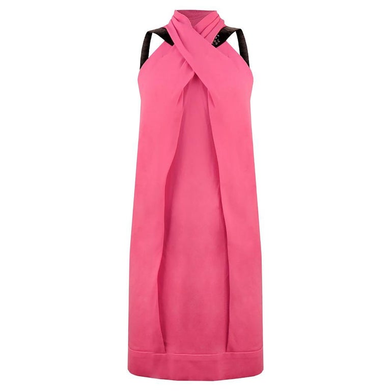 alexandre vauthier stretch satin bell sleeve tie waist dress