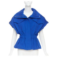 ALEXANDRE VAUTHIER elecrtic cotton cinched military safari vest jacket FR36 S