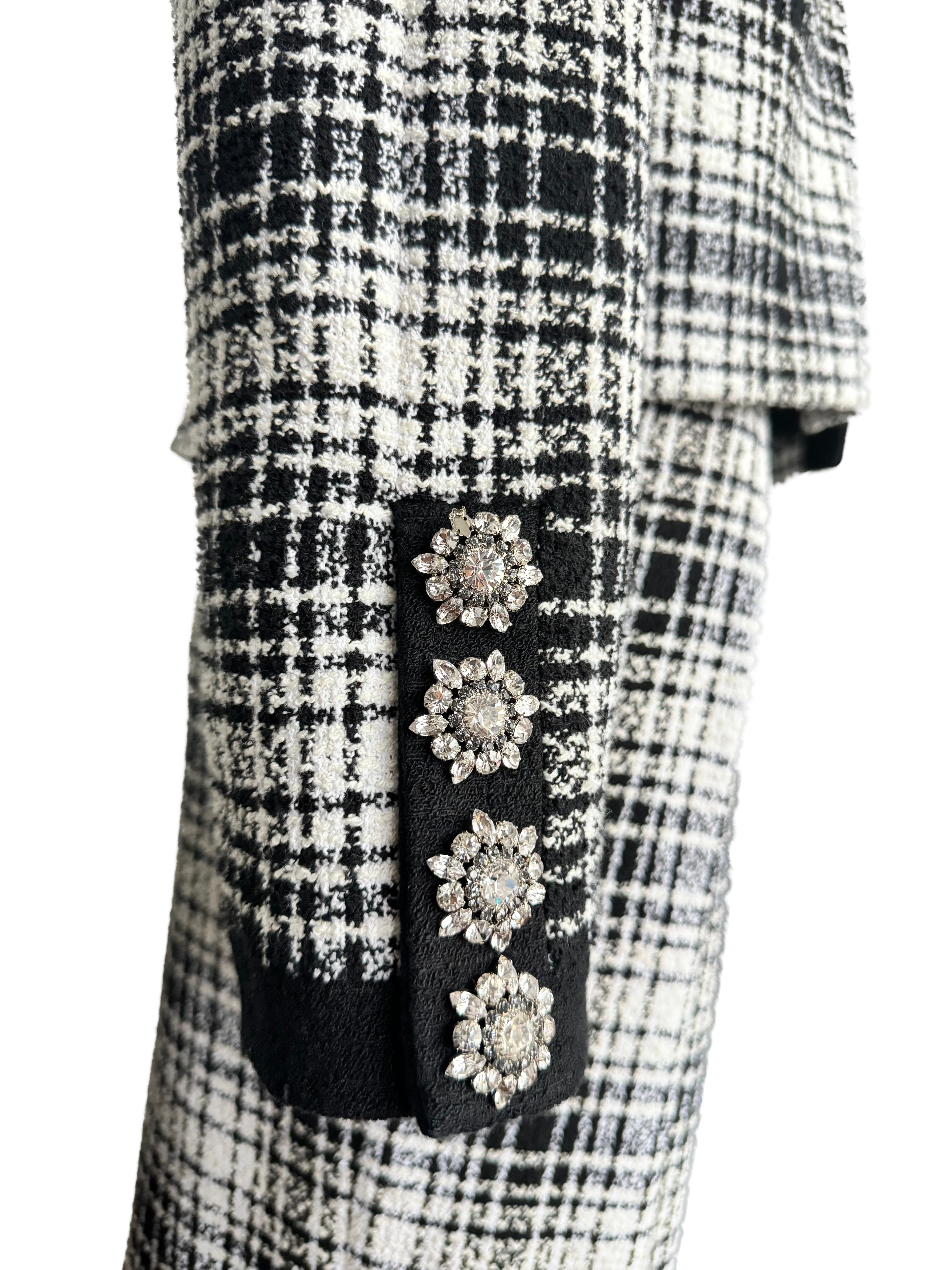 Black Alexandre Vauthier  Fall 2019 Haute Couture Tweed Jacket with crystal button For Sale