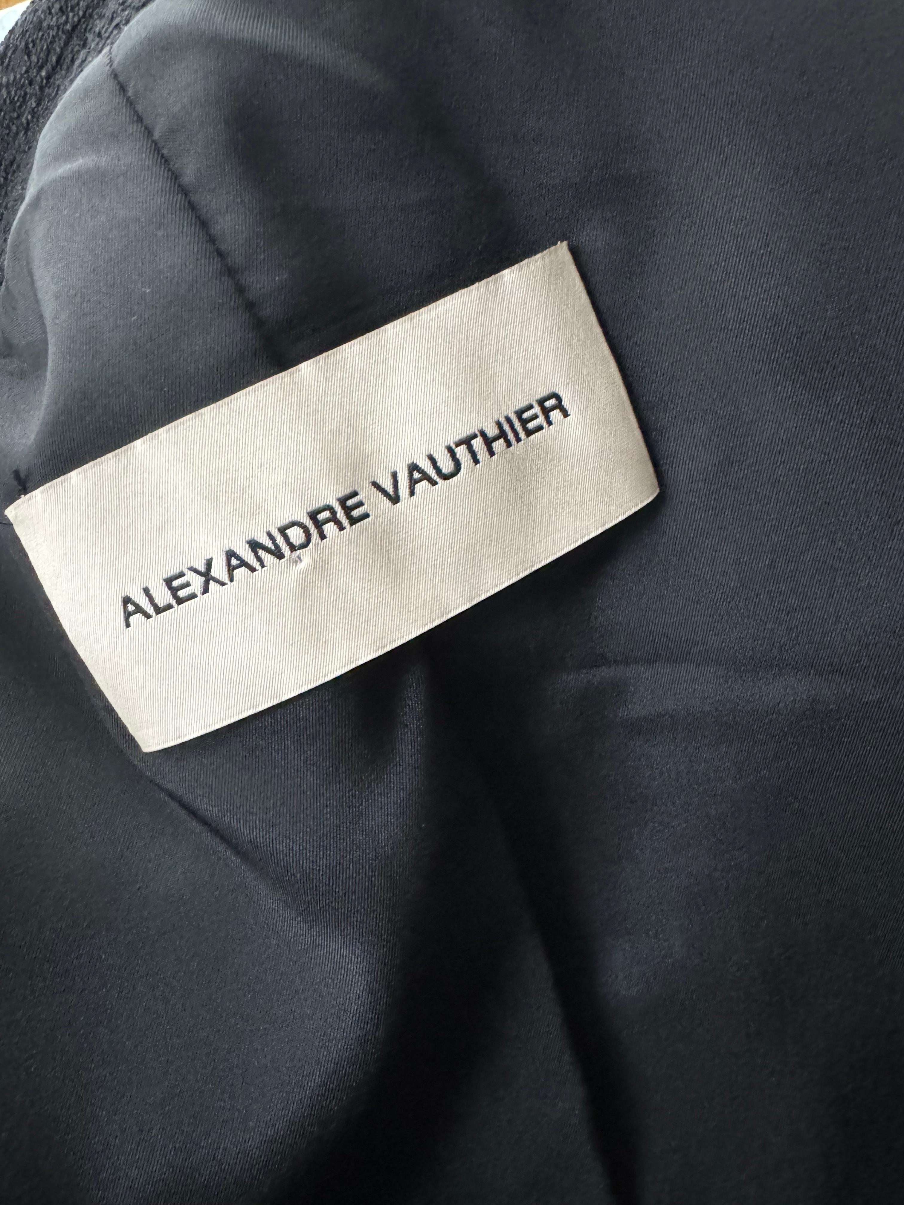 Alexandre Vauthier  Fall 2019 Haute Couture Tweed Jacket with crystal button For Sale 1