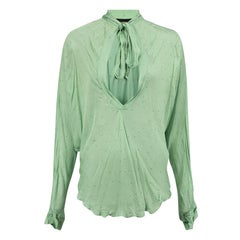 Alexandre Vauthier Grüne durchsichtige verzierte Bluse Größe S