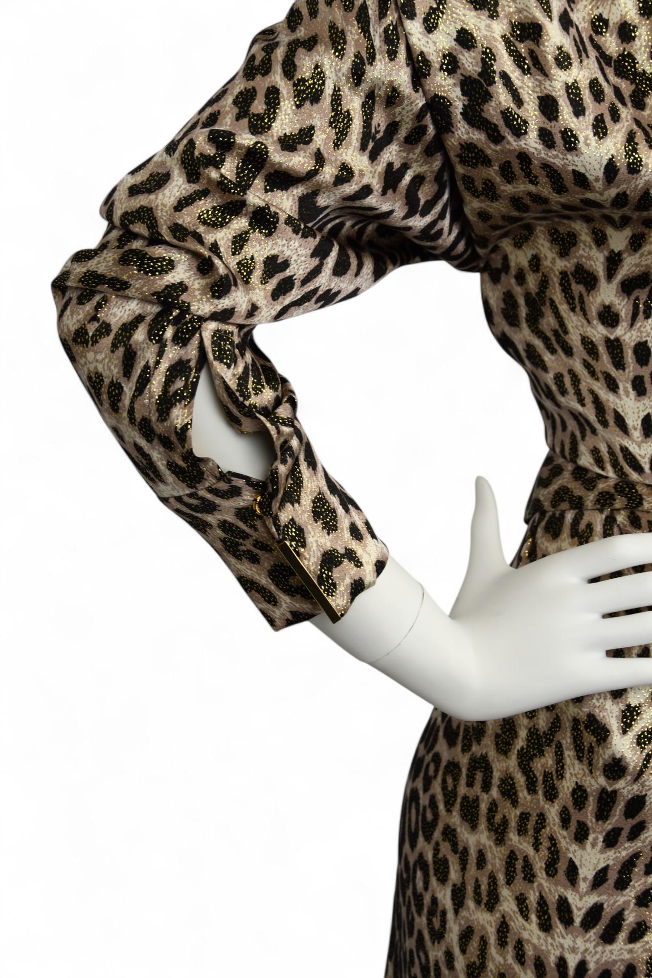 Alexandre Vauthier Abito a portafoglio leopardato metallizzato  Taglia 6 US In condizioni buone in vendita a West Hartford, CT