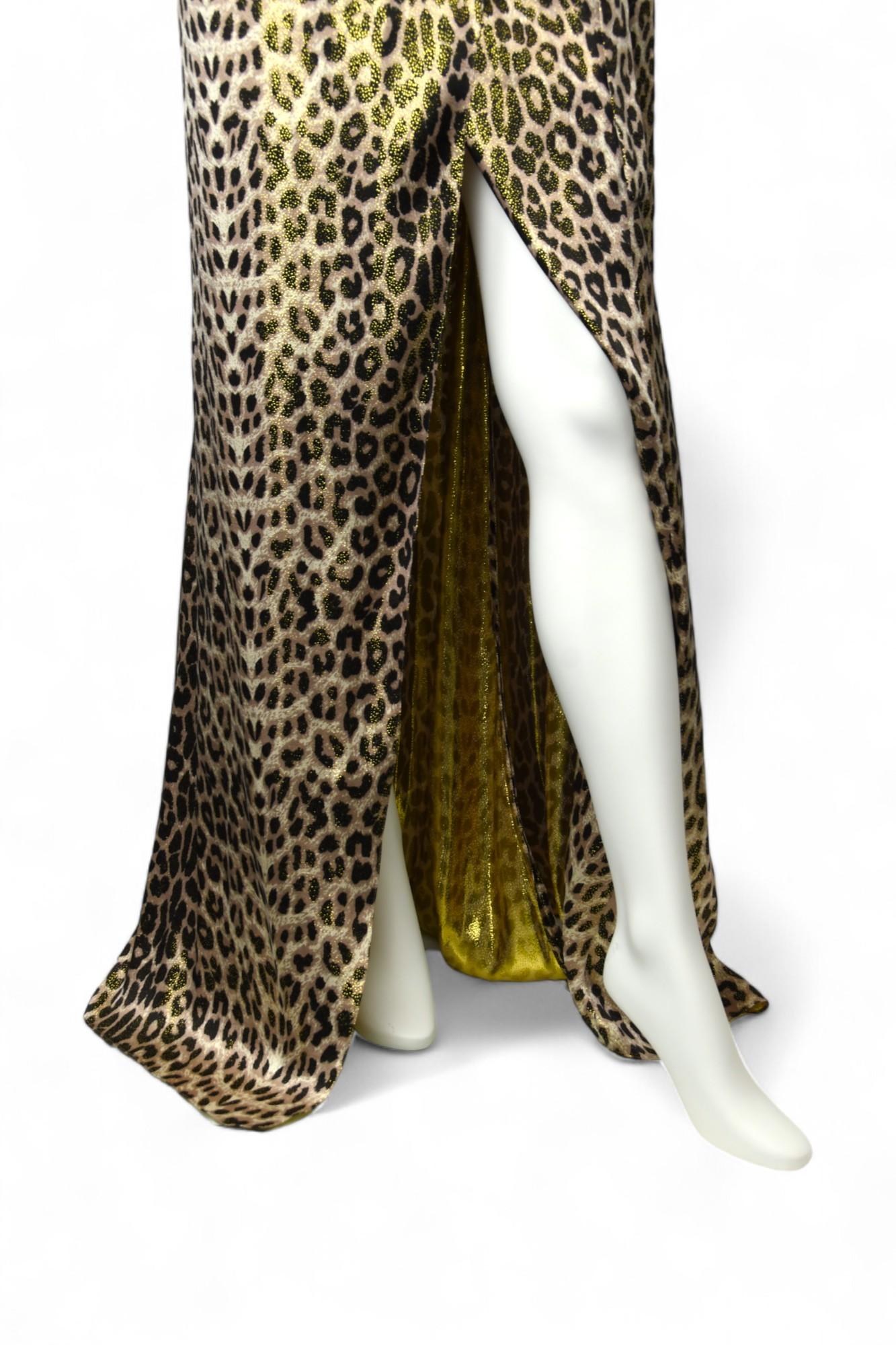 Alexandre Vauthier Abito a portafoglio leopardato metallizzato  Taglia 6 US in vendita 1
