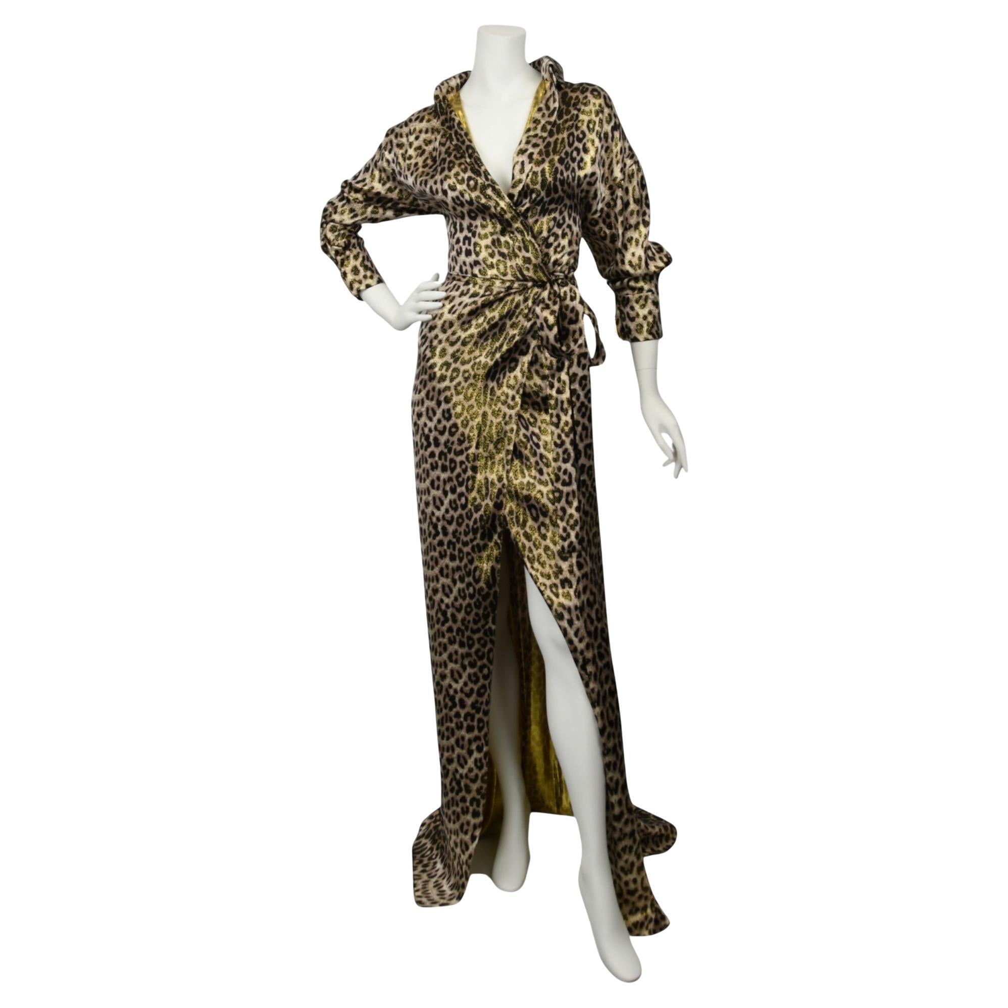 Alexandre Vauthier Abito a portafoglio leopardato metallizzato  Taglia 6 US in vendita