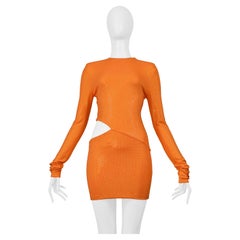Alexandre Vauthier Orange - Robe ornée de cristaux avec découpe au niveau de la hanche