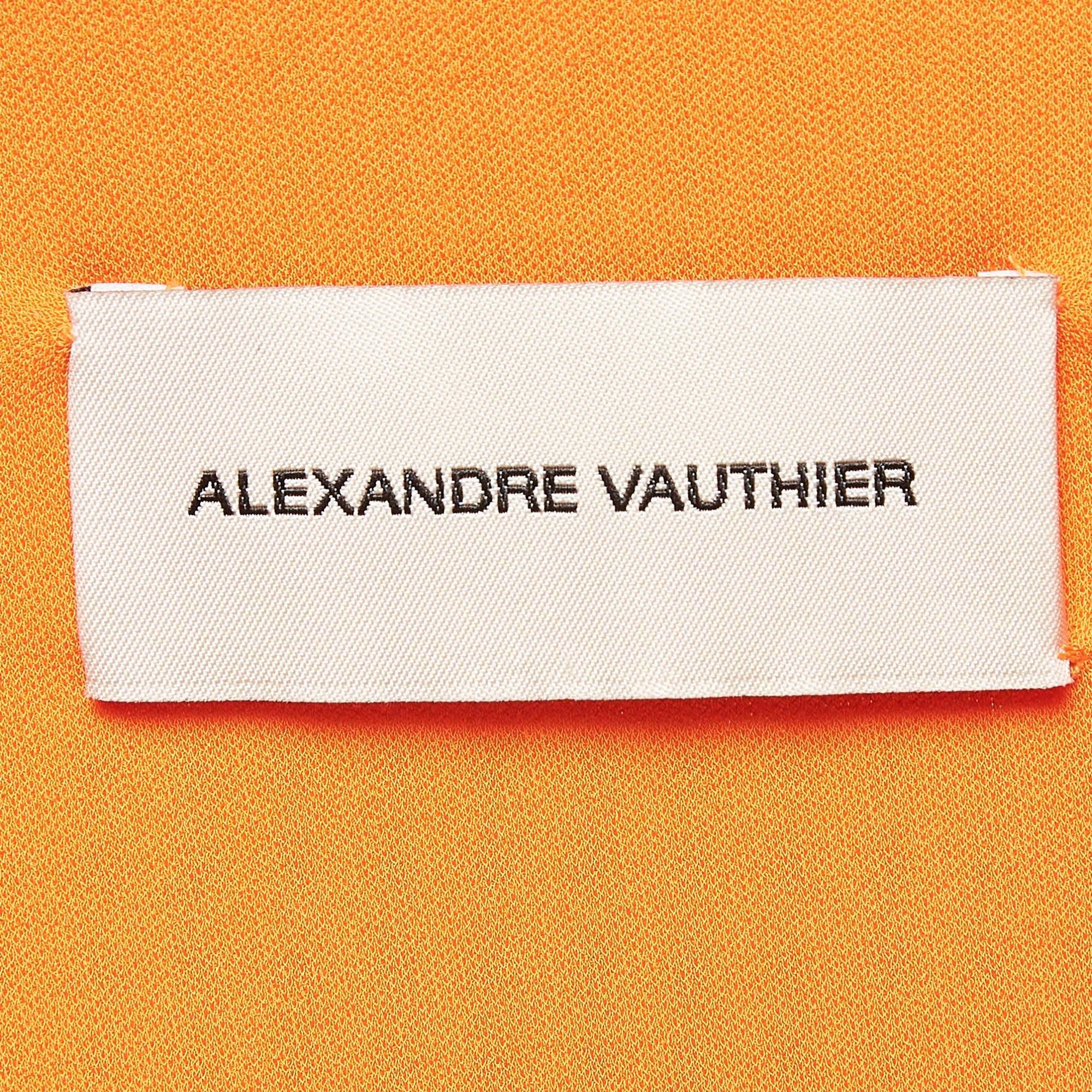 De las mujeres Alexandre Vauthier Jersey Naranja Cuello de pico Body M en venta