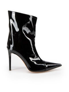 Alexandre Vauthier Patent Leather Pointed-Toe Heeled Ankle Boot Size IT 35.5