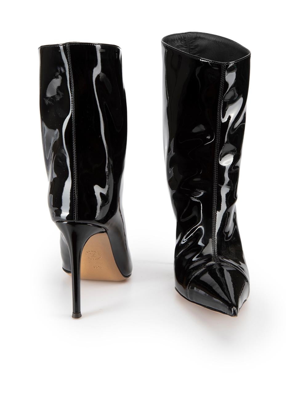 Alexandre Vauthier Botín de charol con tacón en punta Talla IT 35.5 Negro en venta
