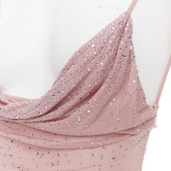 ALEXANDRE VAUTHIER pink degrade crystal strass embellished sheer backless gown