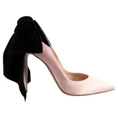 Alexandre Vauthier Pink Satin Velvet Bow Heels Size IT 39.5