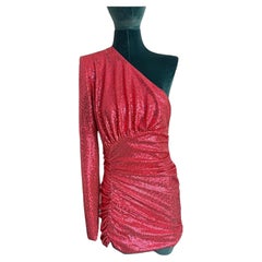 Alexandre Vauthier Pink Sequin one shoulder mini dress 