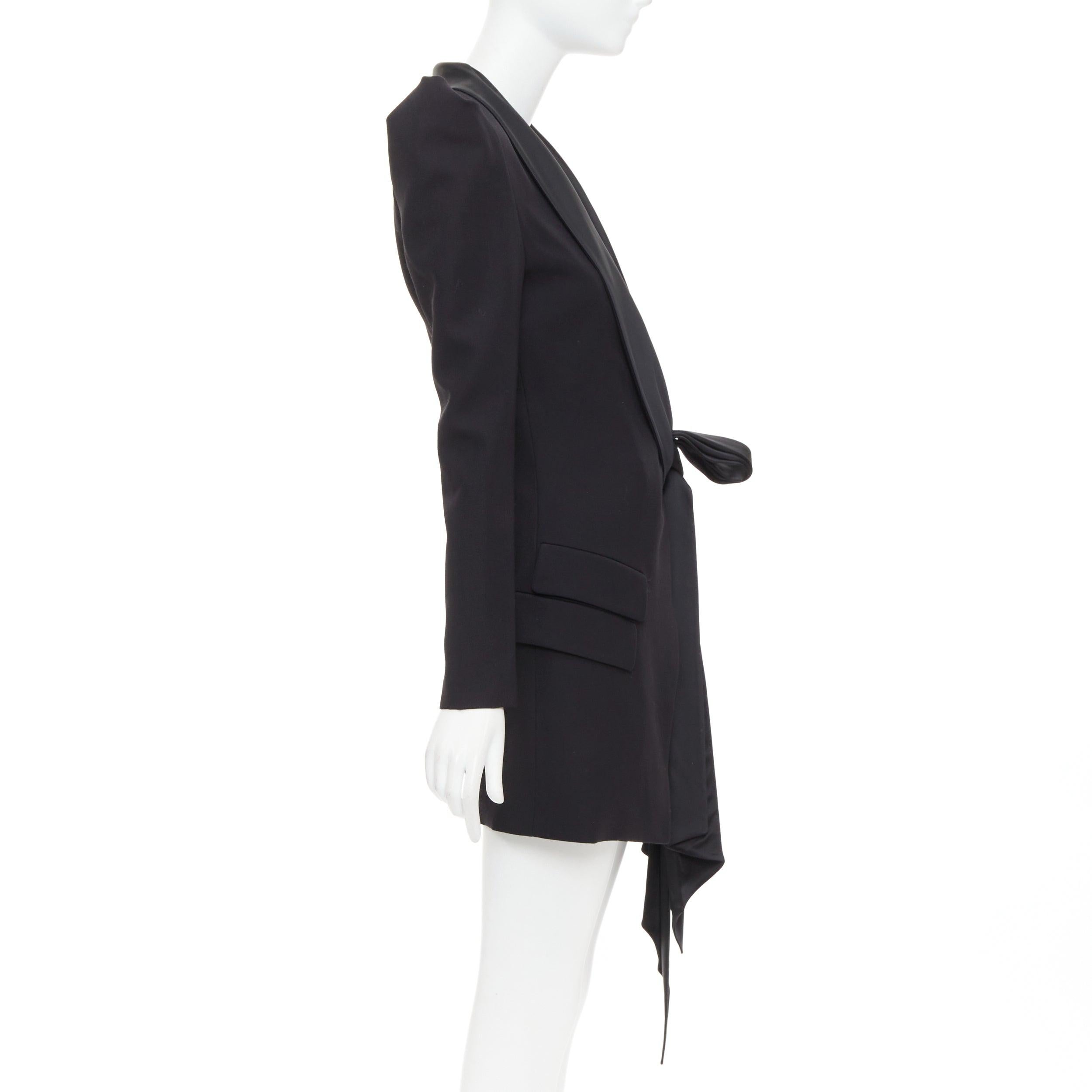 ALEXANDRE VAUTHIER Puffärmel-Gürtel-Blazer-Smoking-Tiefgang-Minikleid FR34 XS im Zustand „Hervorragend“ im Angebot in Hong Kong, NT