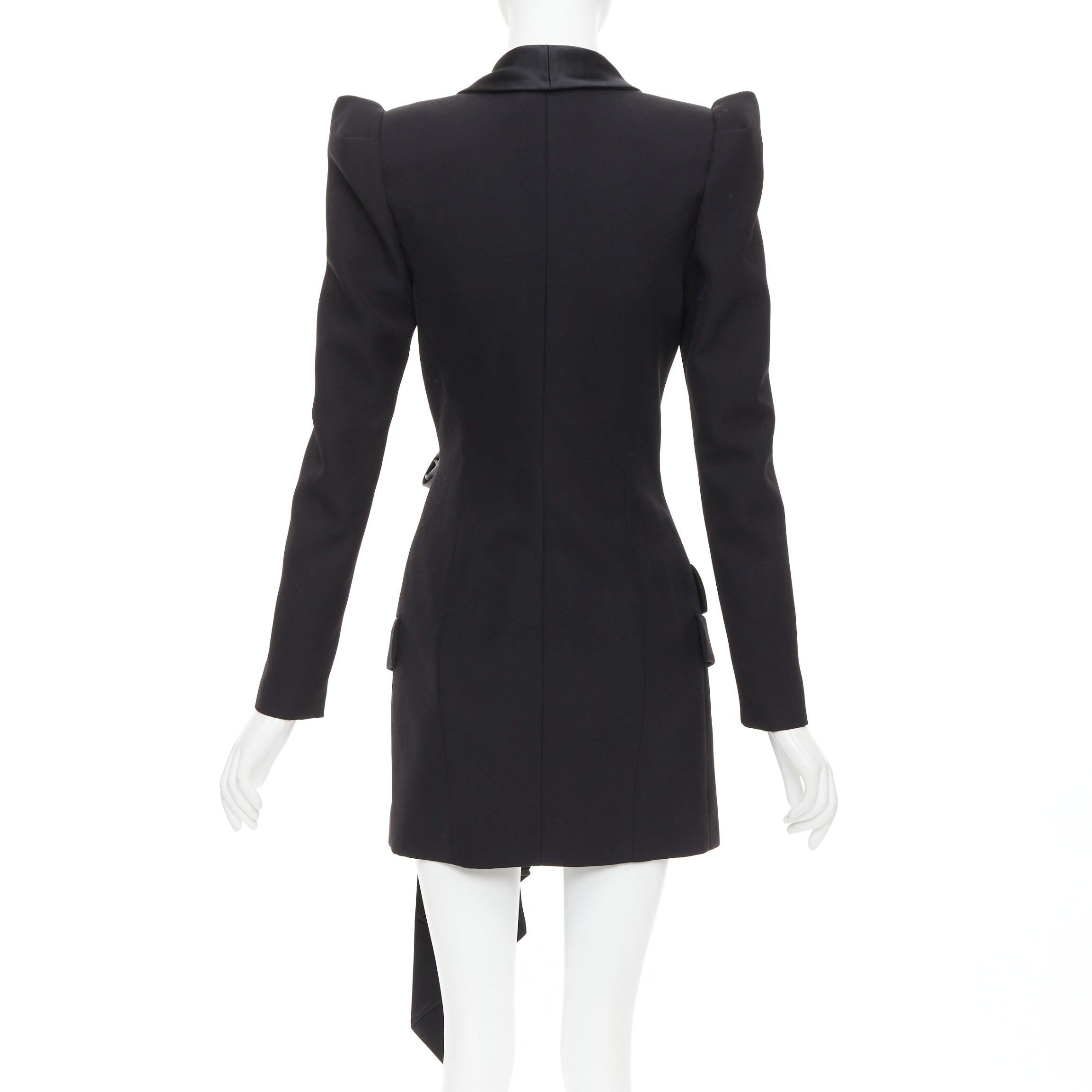 ALEXANDRE VAUTHIER Puffärmel-Gürtel-Blazer-Smoking-Tiefgang-Minikleid FR34 XS Damen im Angebot