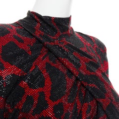 ALEXANDRE VAUTHIER red black Giraffe crystal strass encrusted jersey mini dress