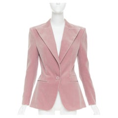 ALEXANDRE VAUTHIER Laufstegjacke aus rosafarbenem Samt, einreihiger Blazer