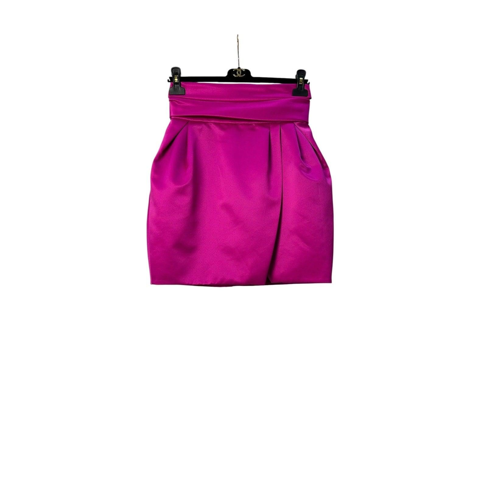 Violet Alexandre Vauthier - Minijupe en satin fuchsia  Sz.38 en vente