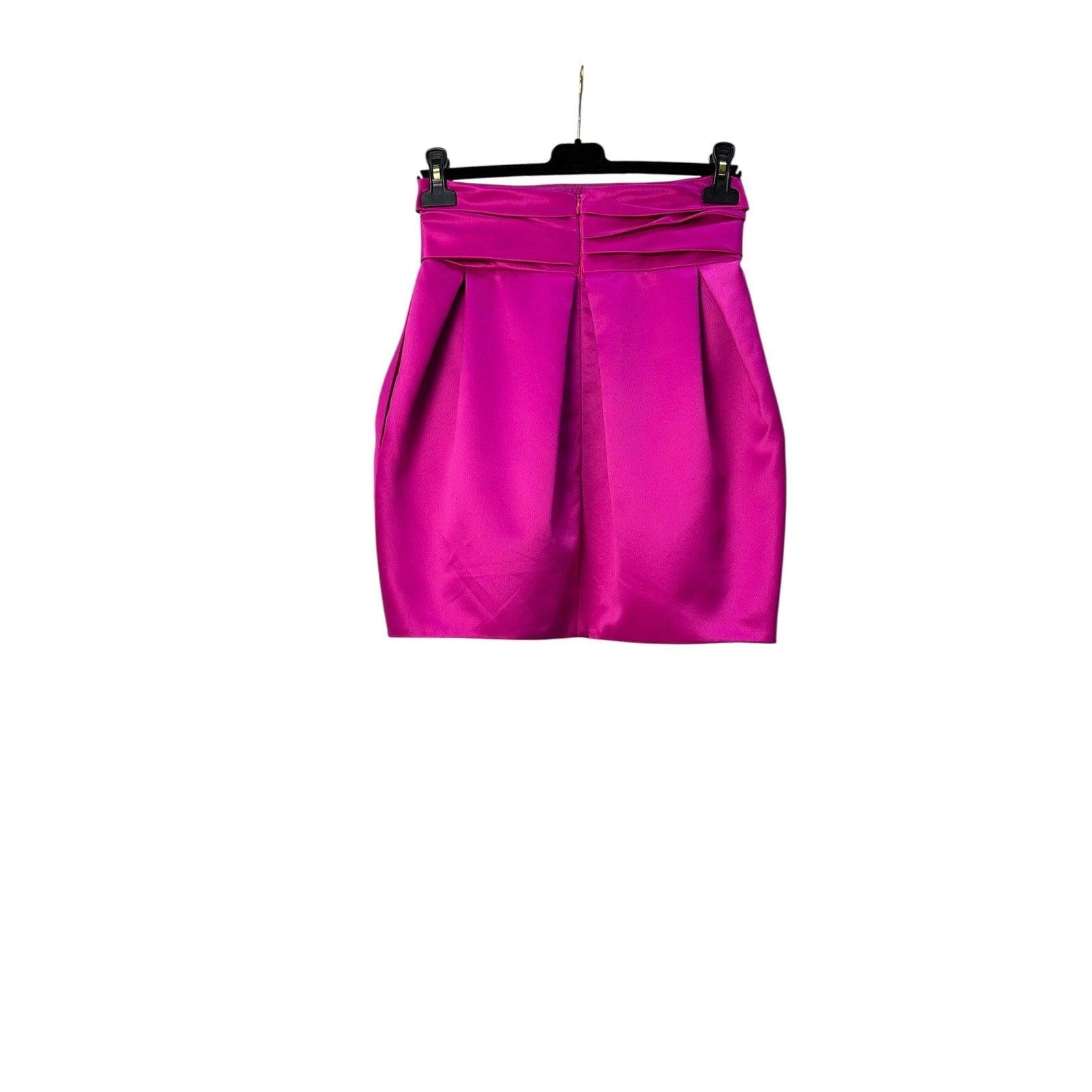 Alexandre Vauthier - Minijupe en satin fuchsia  Sz.38 Excellent état - En vente à Krakow, PL
