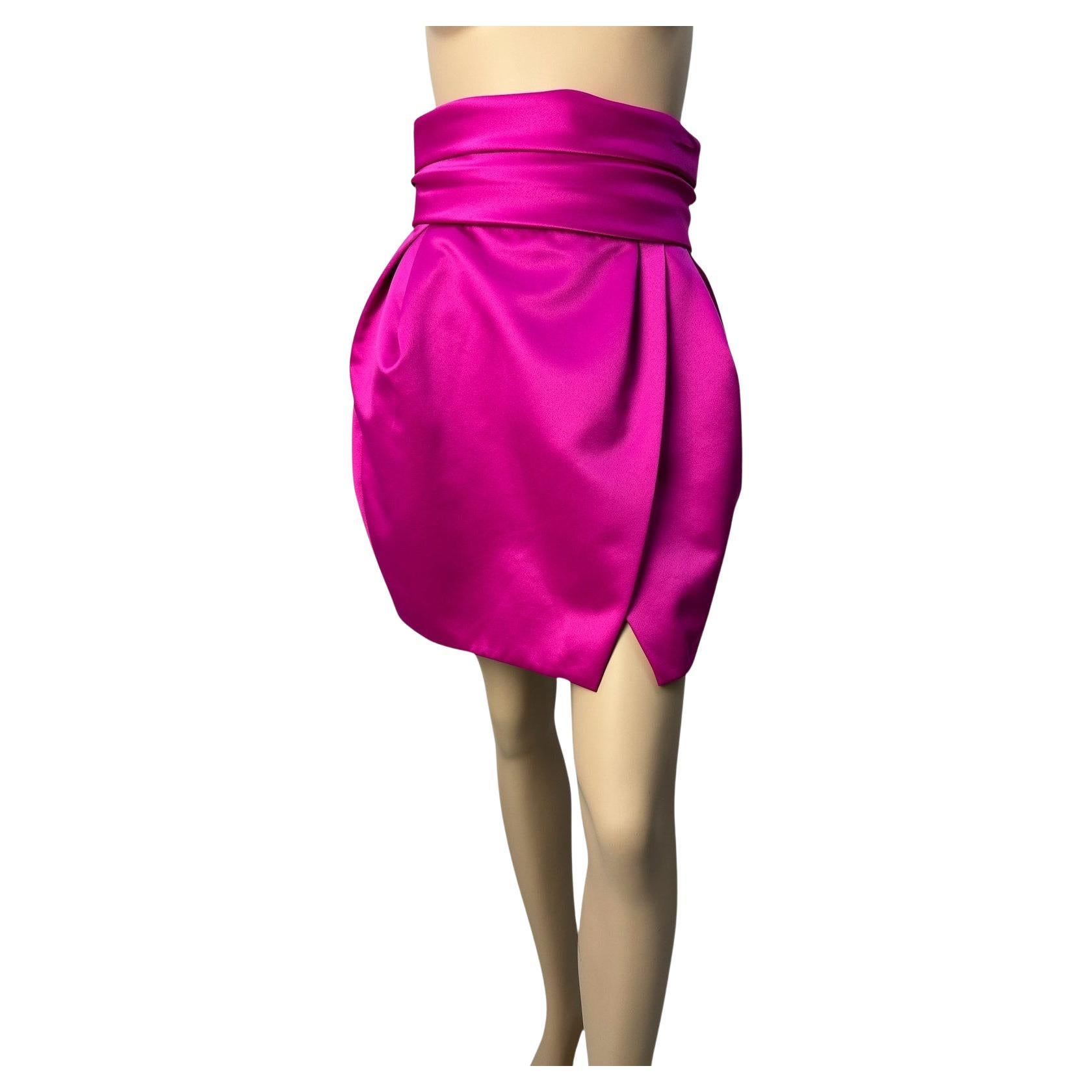 Alexandre Vauthier - Minijupe en satin fuchsia Sz.38