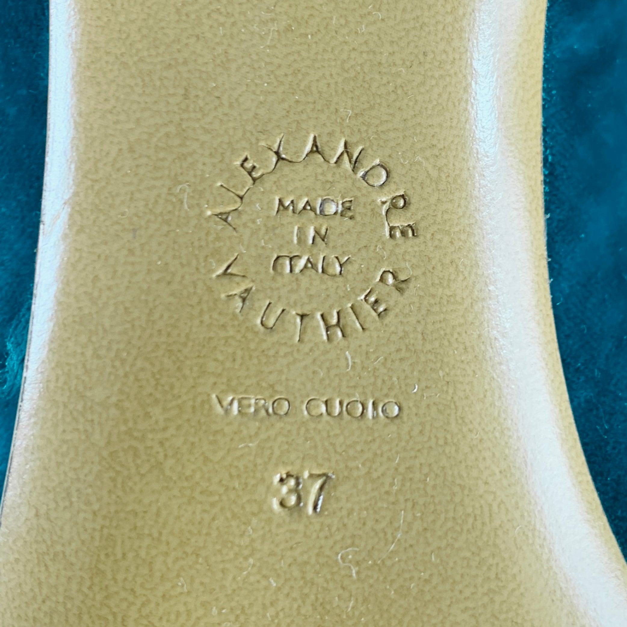 ALEXANDRE VAUTHIER Size 7 Blue Green Velvet Pointed Toe Boots For Sale 5