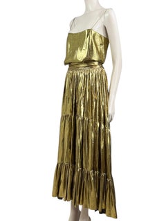 Alexandre Vauthier Spring 2021 Look 6 lame set gold