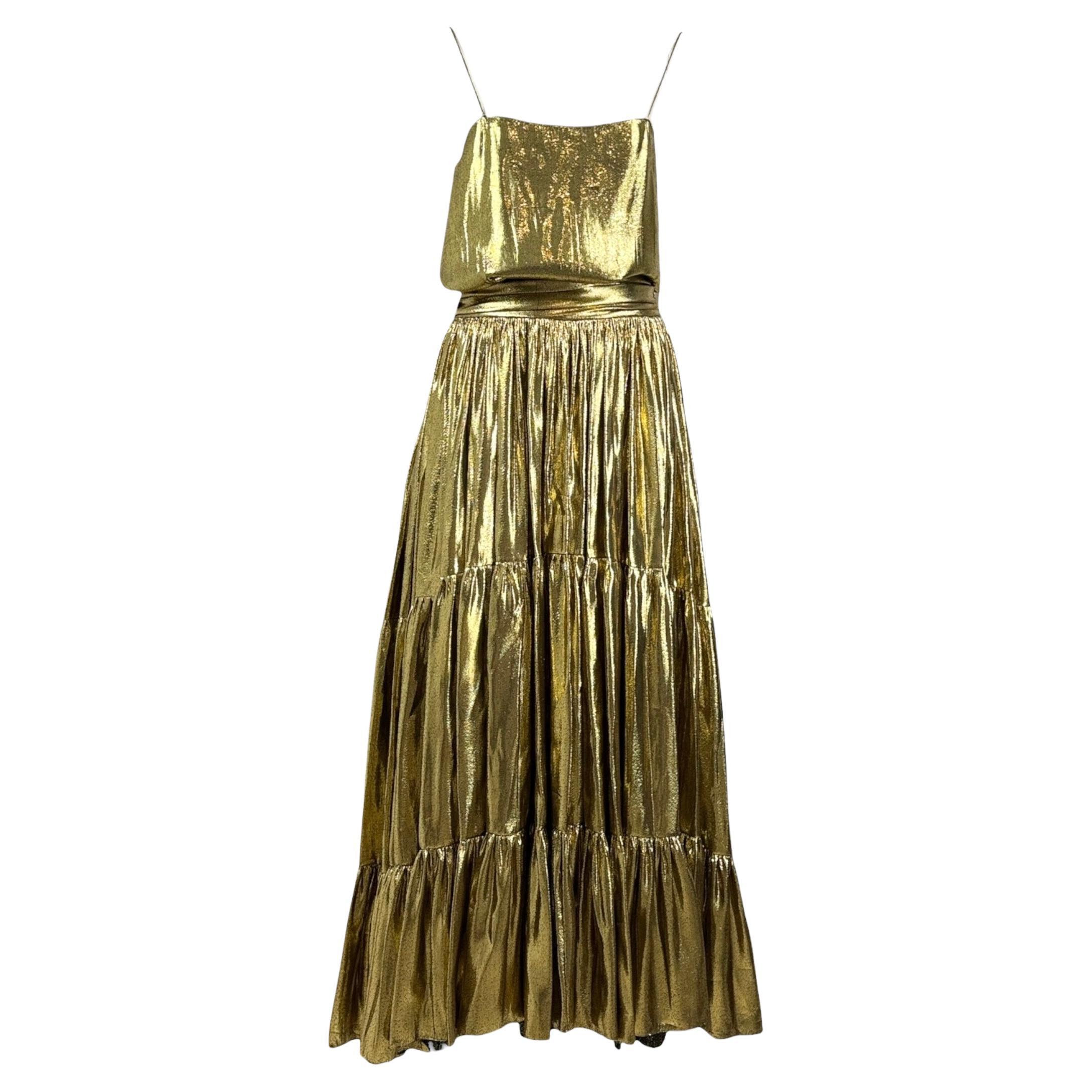 Alexandre Vauthier Spring 2021 Look 6 lame set gold For Sale