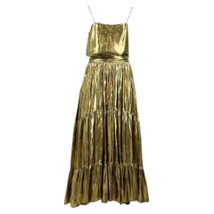 Alexandre Vauthier Spring 2021 Look 6 lame set gold