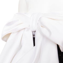 ALEXANDRE VAUTHIER SS2019 Runway white satin bow black sequin pouf mini dress