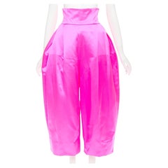 ALEXANDRE VAUTHIER SS2021 Rosa hochtaillierte Haremshose aus strukturiertem Tüll mit Puffhose