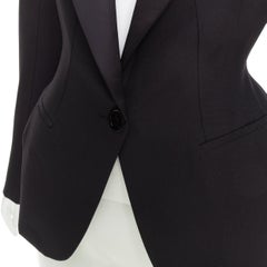 ALEXANDRE VAUTHIER SS2024 black Grain De Poudre wasp waist peak tuxedo jacket