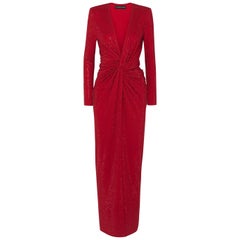 Alexandre Vauthier Twist-Front Crystal-Embellished Gown