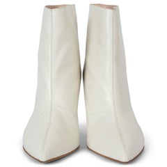 ALEXANDRE VAUTHIER white leather ALEX Ankle Boots Shoes 39