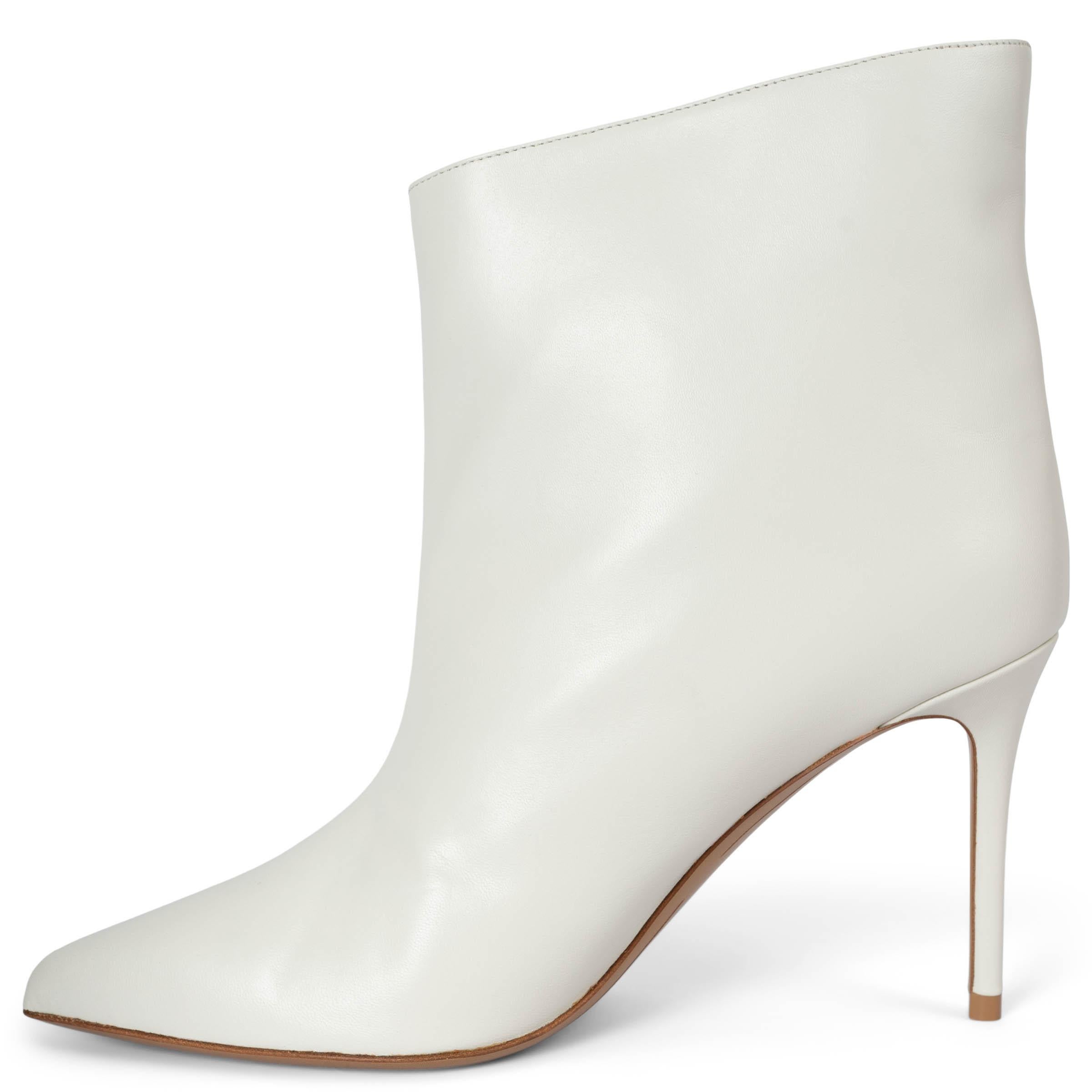 Gray ALEXANDRE VAUTHIER white leather ALEX Ankle Boots Shoes 39 For Sale