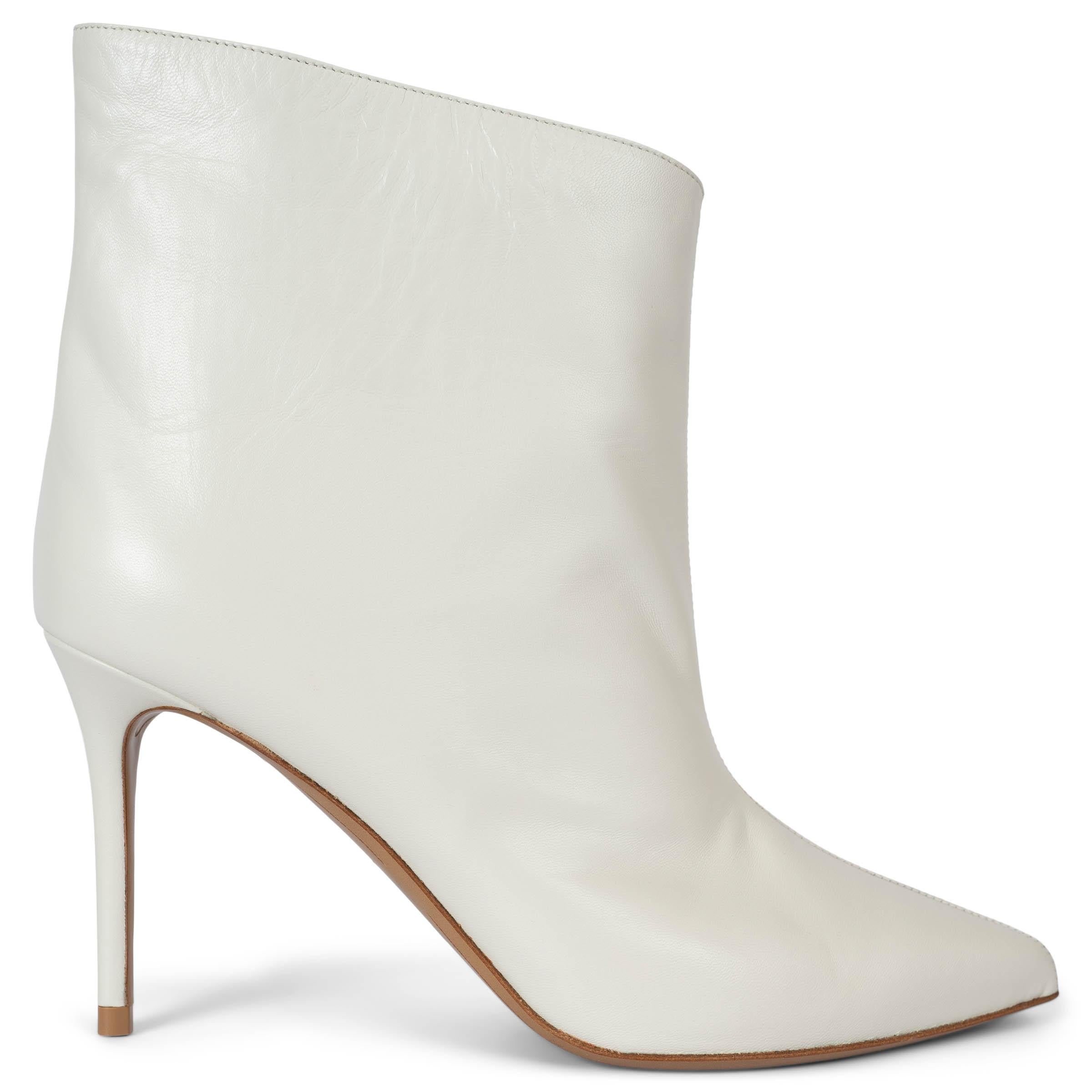 ALEXANDRE VAUTHIER white leather ALEX Ankle Boots Shoes 39 For Sale
