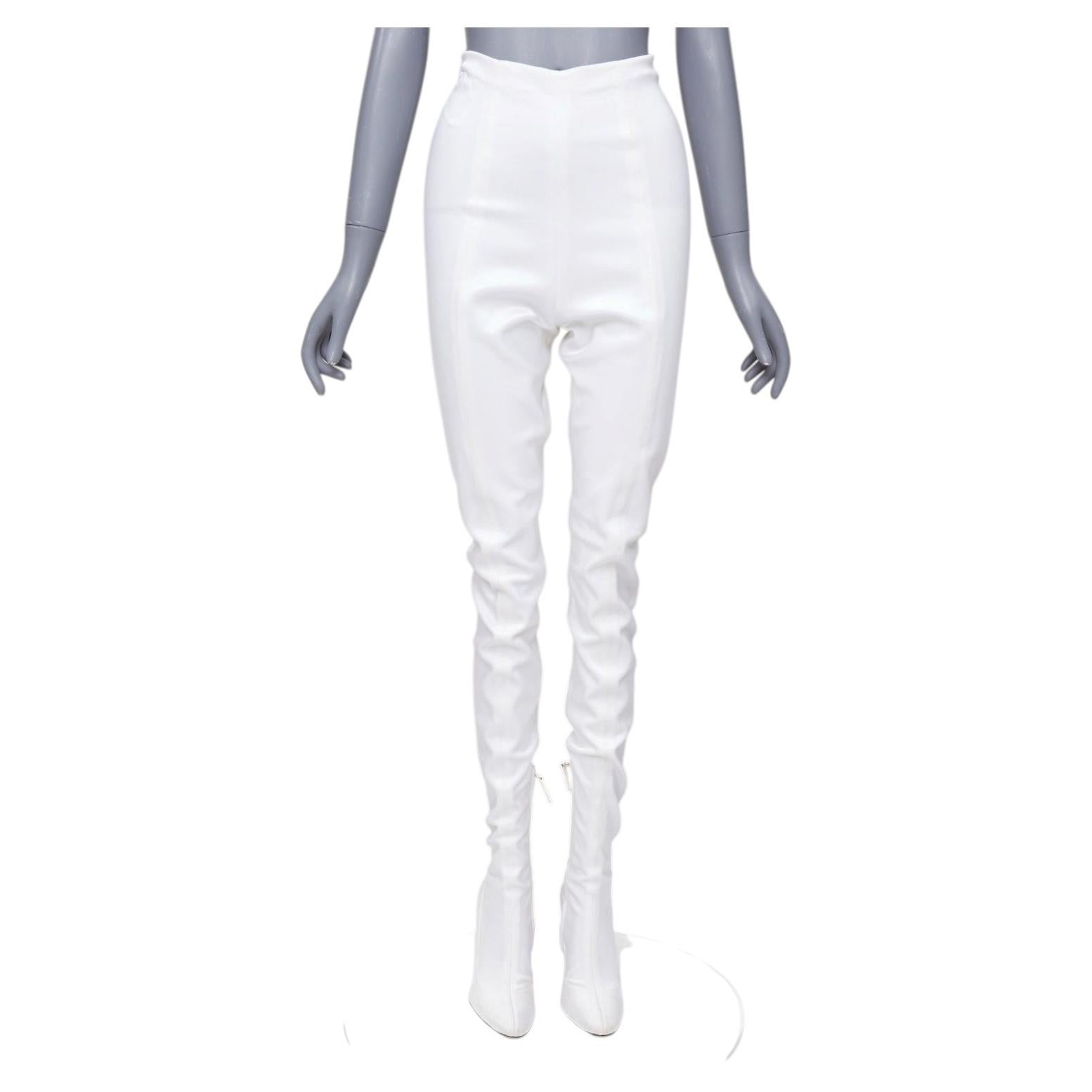 ALEXANDRE VAUTHIER pantashoes à talon bloc en satin blanc et cristaux argentés EU40