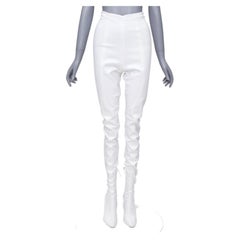 ALEXANDRE VAUTHIER white satin silver crystal block heel pantashoes EU40
